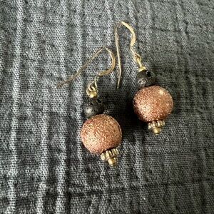 Lava rock dangle earrings